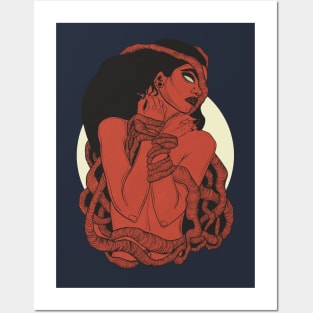 Red woman Posters and Art